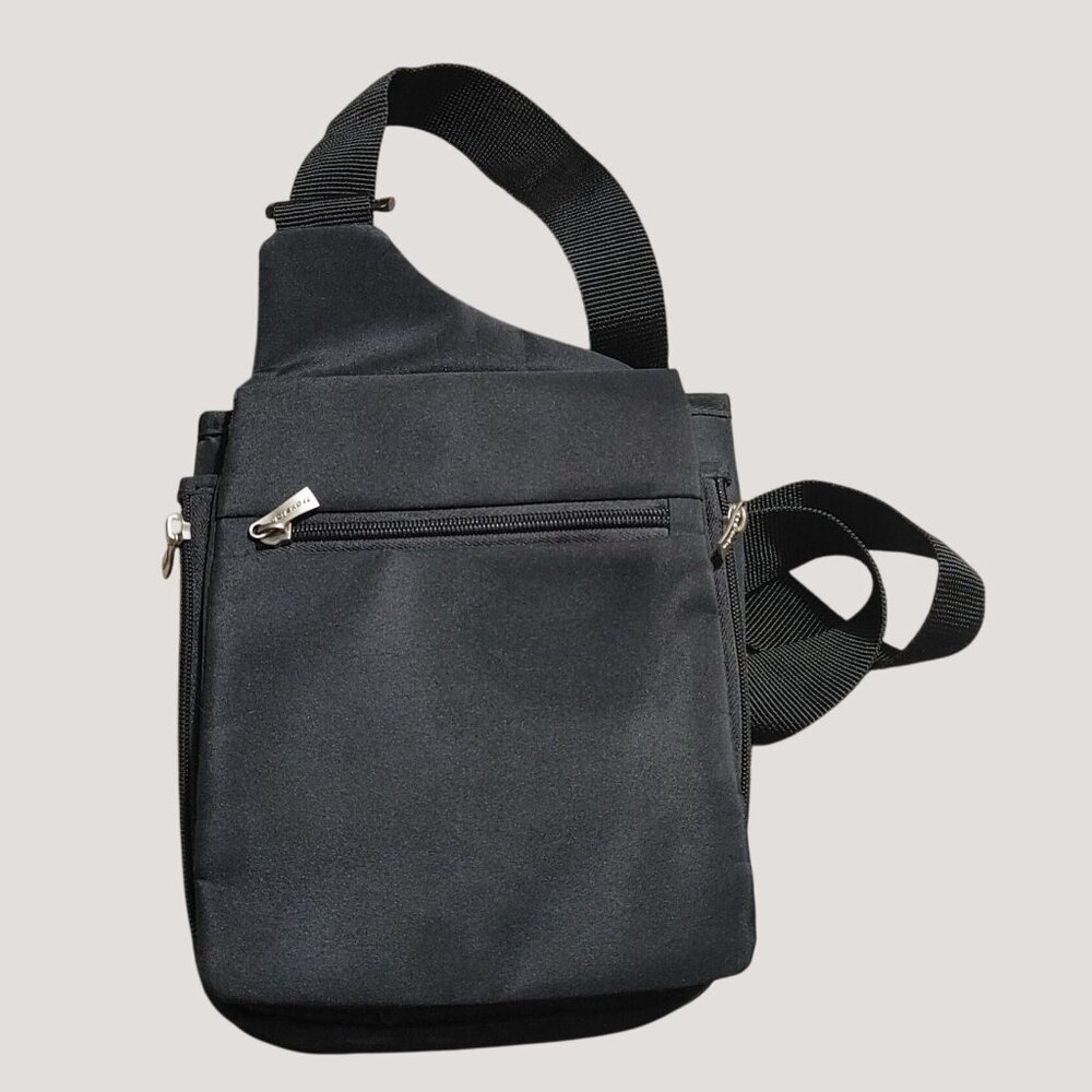 Travelon Black Crossbody Bag Adjustable Strap Multiple Compartments Hands Free